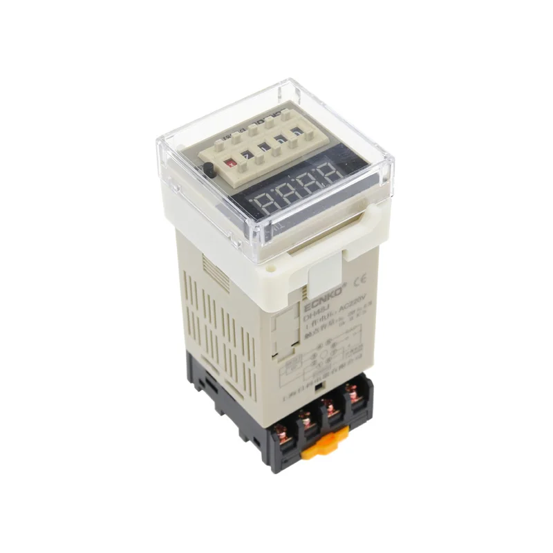 DH48J Electronic Digital Display Counter Relay DC12V 24V AC220V 380v NPN Sensor Count Acyclic LED Counter 8 pin 1-999900 Range