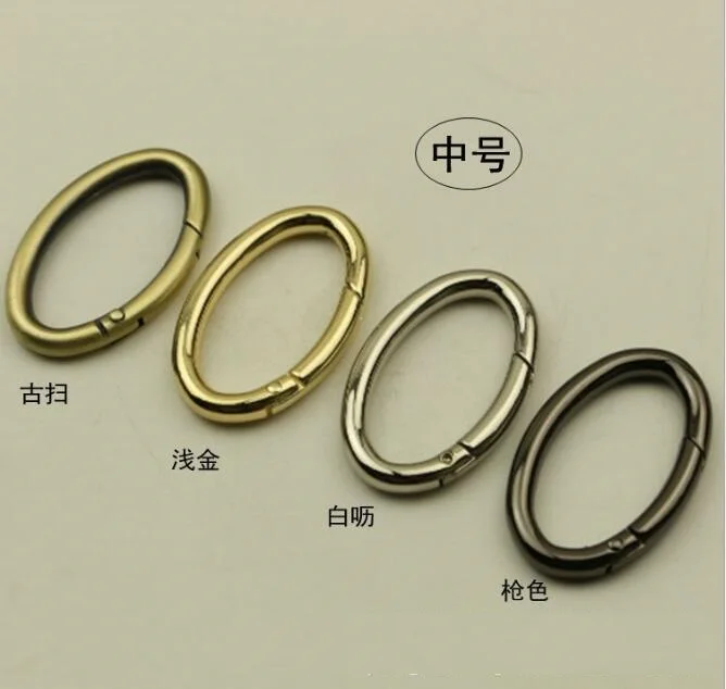 

(10 pieces/lot) DIY Handbags Shoulder Bag Links Both Sides Oval Opening Spring Ring Bag Hook Hardware Accessories