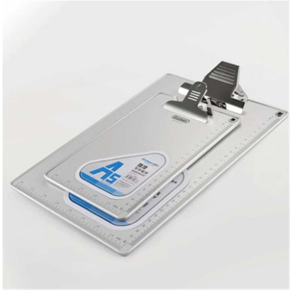 

1 piece New A4 22.6x31.6cm Aluminum Clipboard for Paper School Office Stationery Supplies