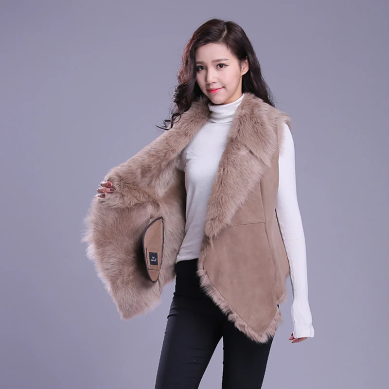 Fur Vest Women Shearling Jacket Fur Coat Tuscany wool Outerwear TJ004