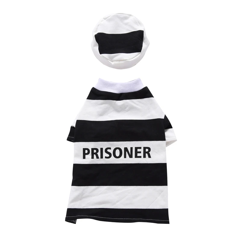 Heve You Coat Pet Funny Prisoner Clothes Set Christmas Dog Clothing Dressing Up Party Clothes Pet Cats Products for Pets