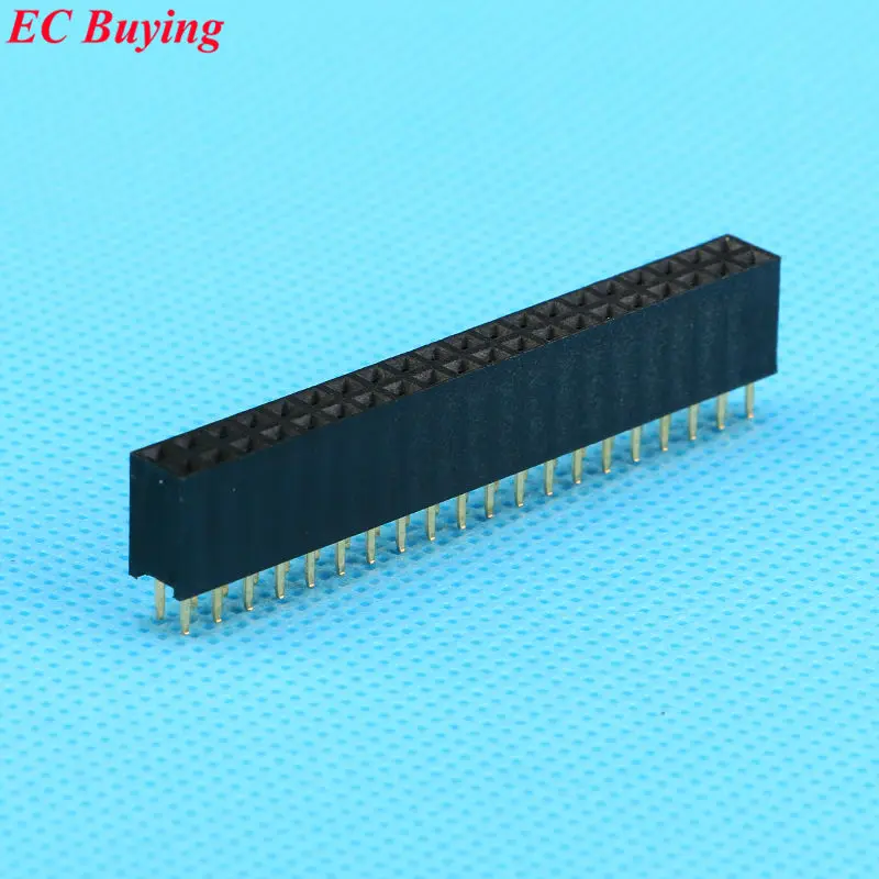 100PCS 2X20 PIN Double row Straight FEMALE PIN HEADER 2.54MM PITCH Strip Connector Socket 2*20 20p 20PIN 20 PIN FOR PCB BOARD