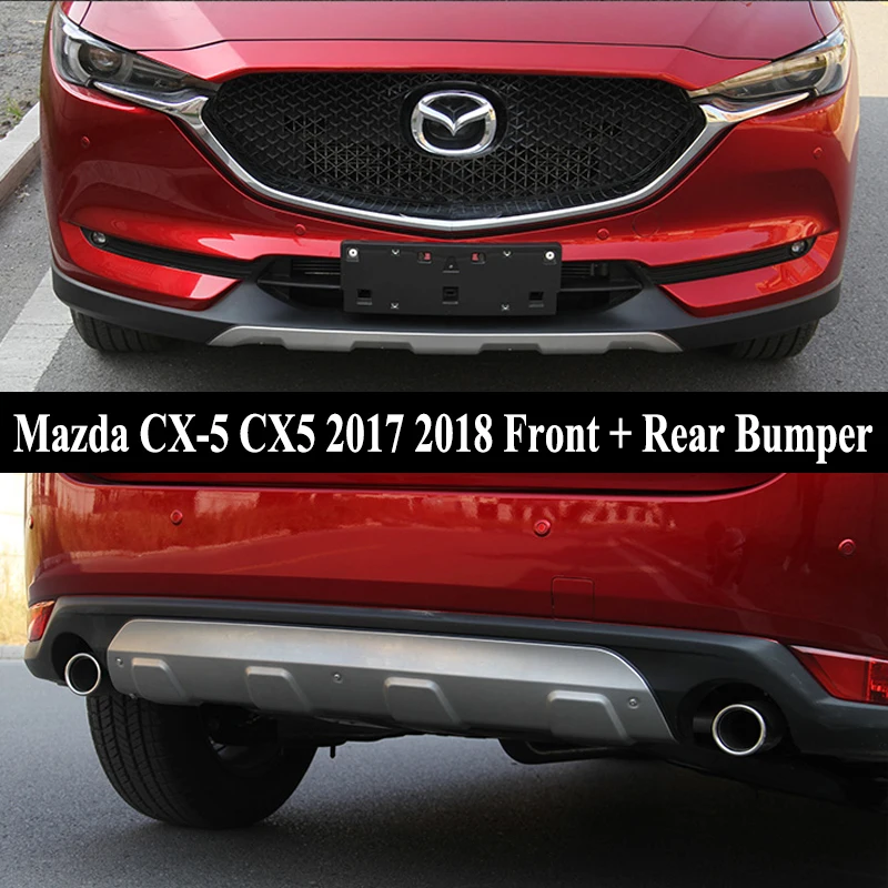 Fit For Mazda CX-5 CX5 2017-2021 Front + Rear Bumper Diffuser Bumpers Lip Protector Guard skid plate Stainless steel 2PCS