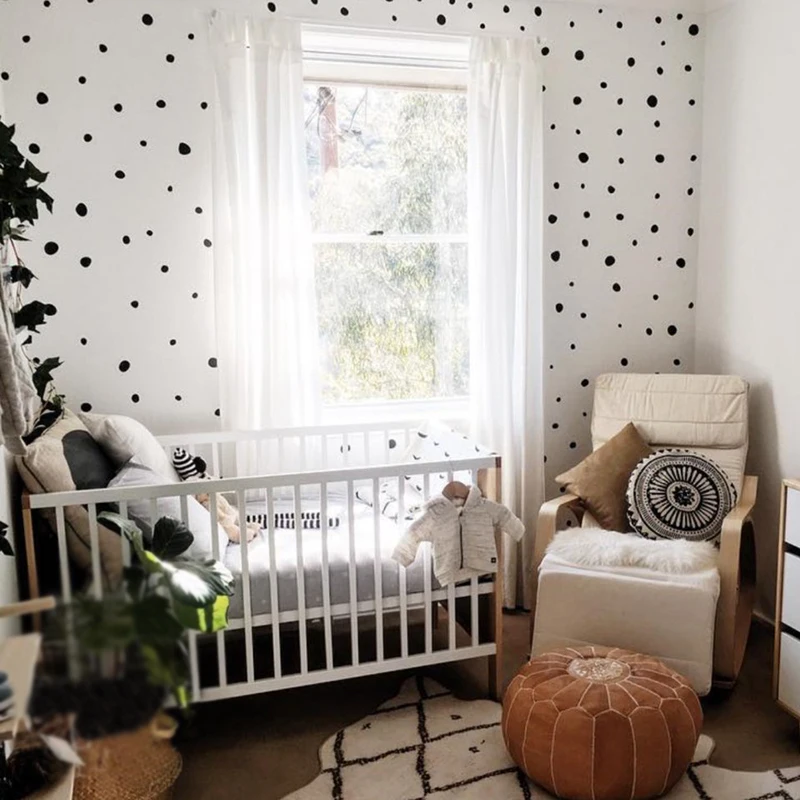 MINI Hand Drawn Polka Dots Wall Decals Nursery Decor Modern Irregular Spots Vinyl Art Sticker Home Baby Room Wall Decoration