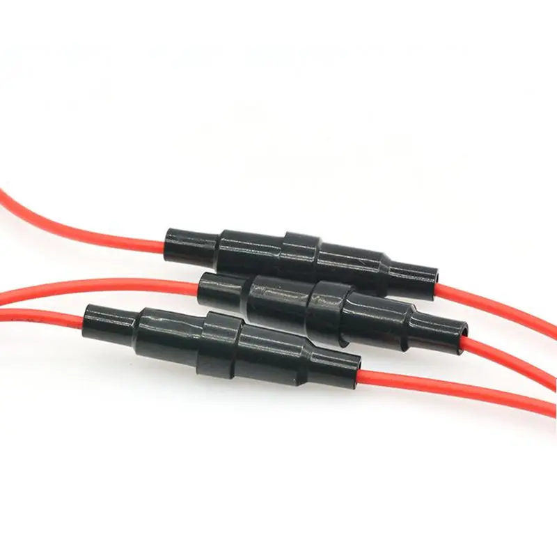 10PCS 5*20MM Glass Tube Fuse Holder Screw Type Quick Blow 5X20MM Fuses with 22 AWG Wire 250V for Car