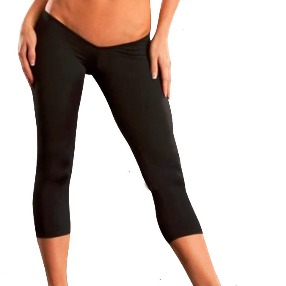 Sexy Cut B Capris Super Low Waist Cropped Trousers Capris Women Pants Slimming Solid Black White Pants