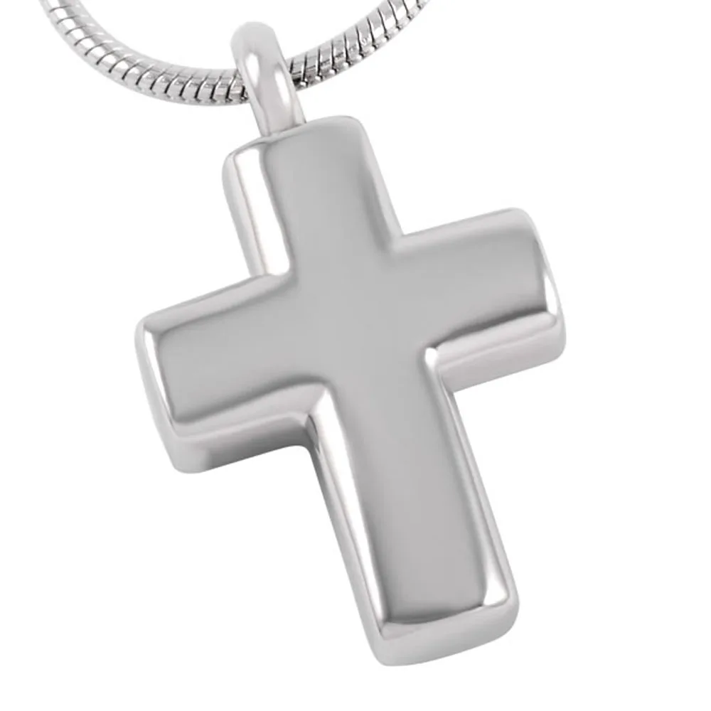 CMJ8391 10pcs/lot Round Cut Polished Hot Sell Cross Pendant  Snake Chain Memorial Urn Necklace  Memory Jewelry