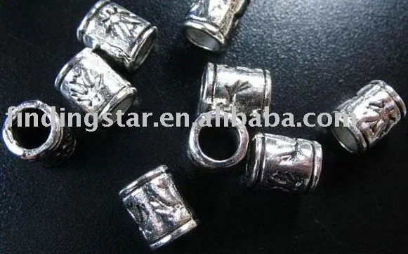 

FREE SHIPPING 240Pcs Tibetan silver leaf barrel spacer beads A410