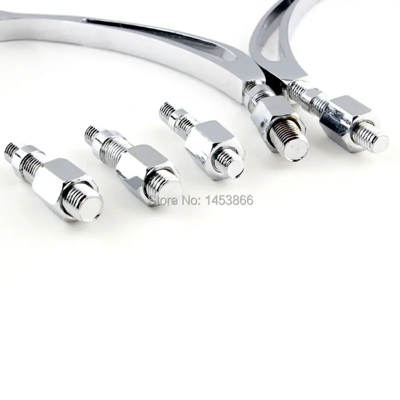 Motorcycle Chrome Teardrop Custom Rearview Side Mirrors 8mm 10mm Adapter For Harley Cruiser Chopper