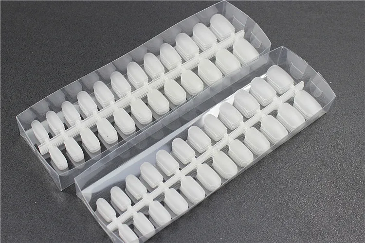 288pcs 10 Sizes  Extra Thin Clear Full Cover Acrylic False Nail Tips ABS material Fake Nails frosted surface Faux Ongles