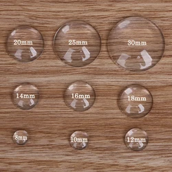 3D Round 10-50pcs/lot 8/10/12/14/16/18/20/25/30mm Transparent Clear Glass Cabochon Beads for Necklaces Earrings Jewelry Making