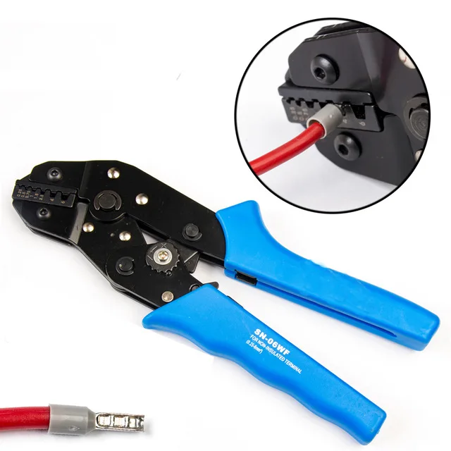 

SN-06WF 0.25-6mm2 Multi Crimping Pliers Crimper Press Hand Tool 22-10AWG for End-sleeve Cable Clamp Locking Terminals