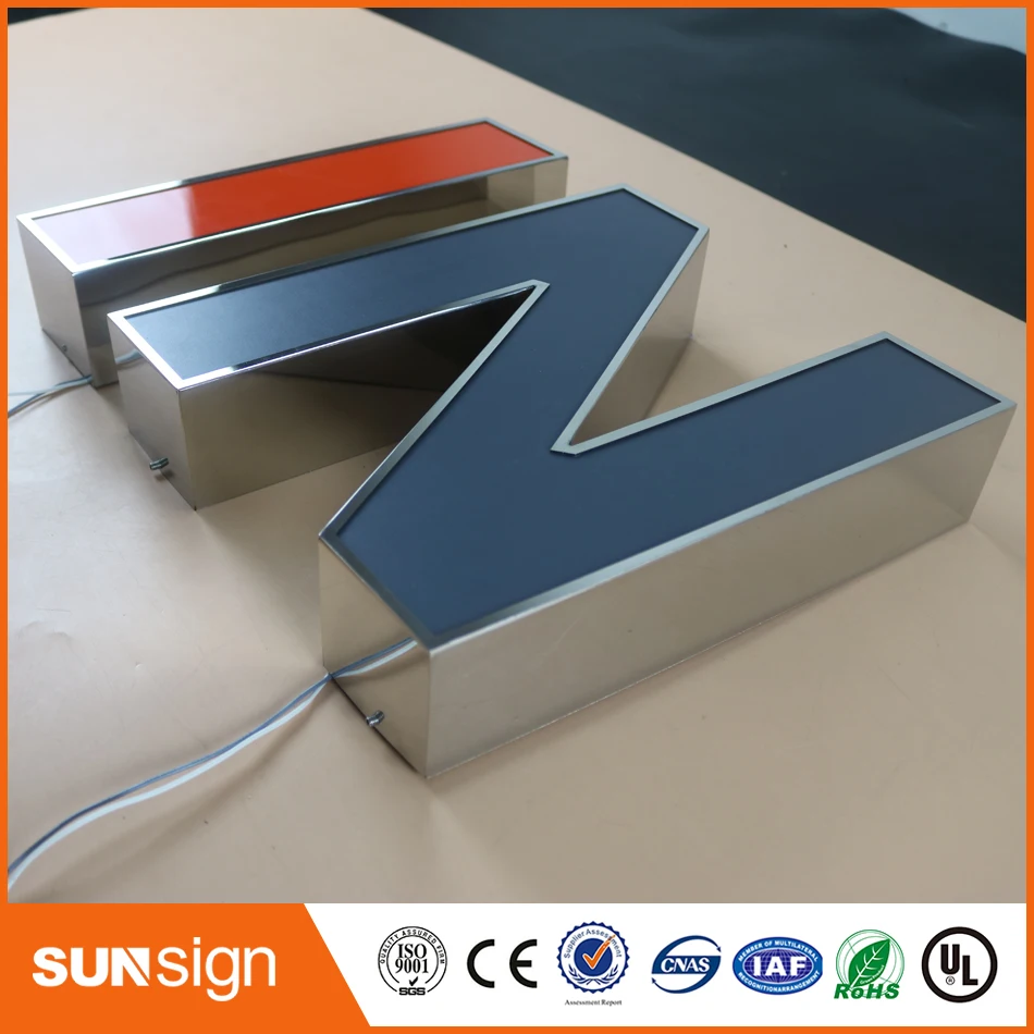 electronic sign stainless steel light channel letter