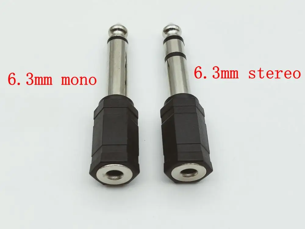 1000pcs lot 6.35 mm (1/4 in) Jack Male to 3.5mm Female Adaptor connector