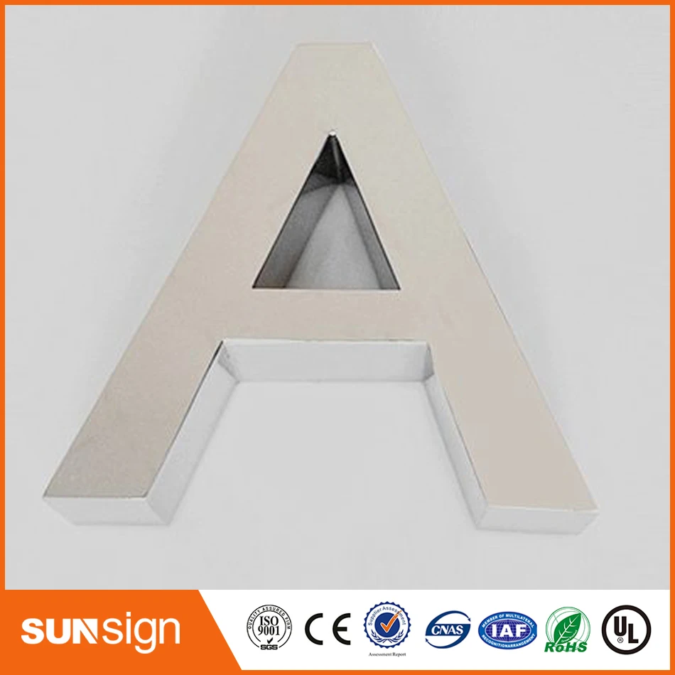 Metal letter 3D sign front channel letter signage