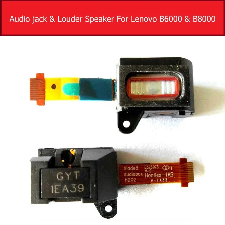 Genuine Audio jack & louder speaker Flex Cable For Lenovo Pad B6000 B8000 Earpiece port flex ribbon parts Blade8 oudiobox h202