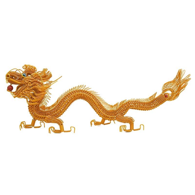 Novel and Strange Toy Handmade Dragon Handicraft Ornaments DIY Chinese Dragon Model of Coloured Aluminum Wire Desktop Decoration