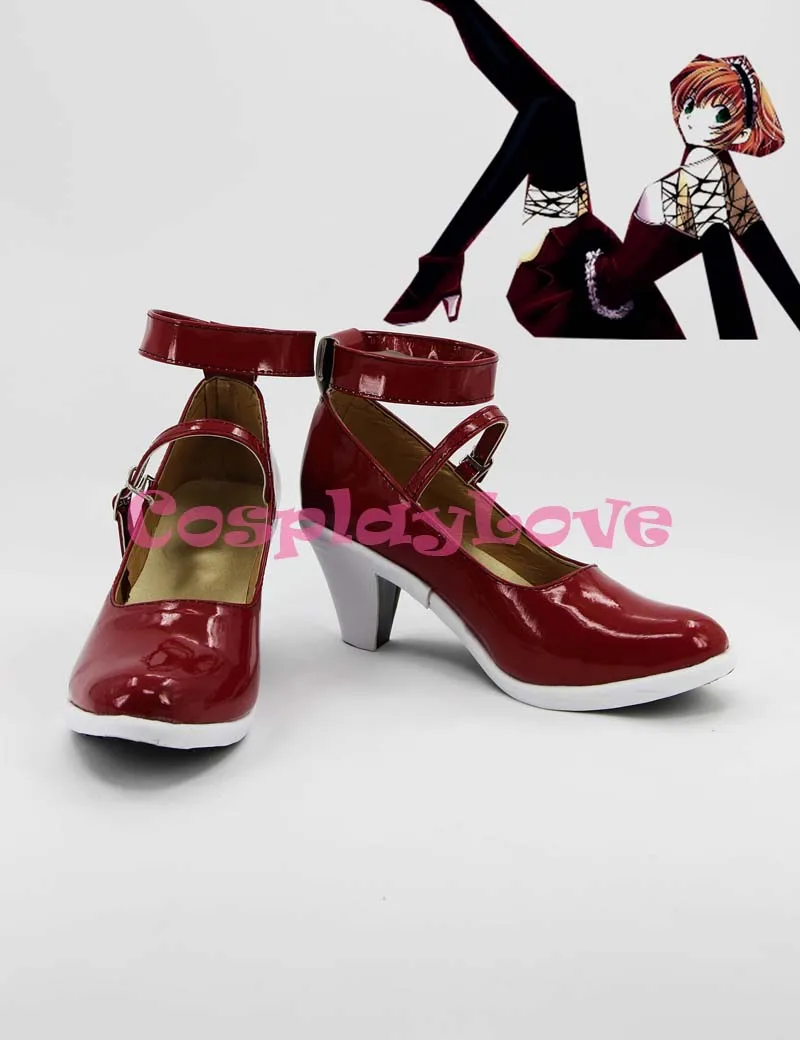 Tsubasa: reservatório chronicle sakura cosplay sapatos botas de salto alto vermelho feito sob encomenda para o festival de natal de halloween cosplaylove