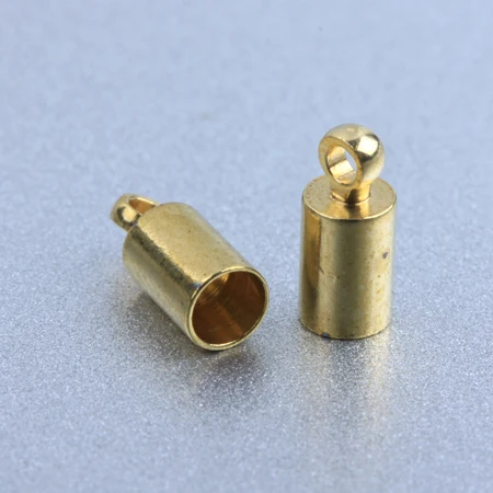 

Jewelry findings Raw Brass end cap crimp beads cap end beads End caps for laether cord 3.5*8mm