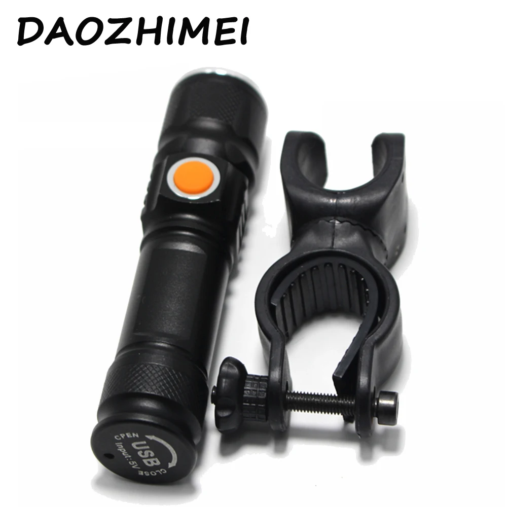 

6000 lumens T6 Torch Mini USB Rechargeable Powerful 3 mode LED Flashlight usb Flash Light Bike LED Zoomable Hunting Lamp