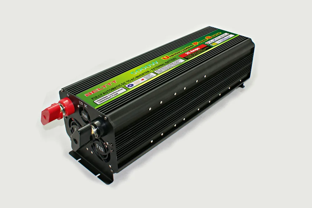 Full rated power 5000W DC 12V TO AC 220V power inverter with ups charger for battery,USB charger and LED display