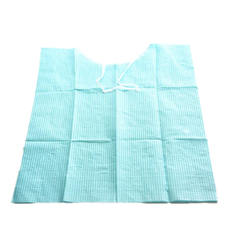 100 pcs/lot Blue Color Oral Hygiene Disposable Dental paper Bib Tie Accessory Two Films  Dental Materials Water-resistant Necker