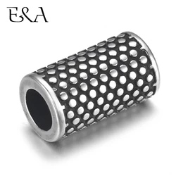 Stainless Steel Tube Beads Dots Hole 6mm Cylinder Bead for Bracelet Slider DIY Accessories Jewelry Making Supplies