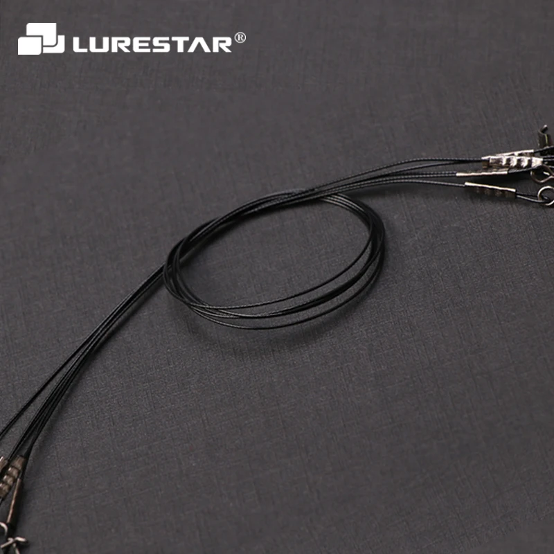 5pcs/lot 30cm Nylon Coated Fishing Wire Leader Stainless Steel Braided Trace Spinning Leader Rigs Steel Wire Line With Swivel