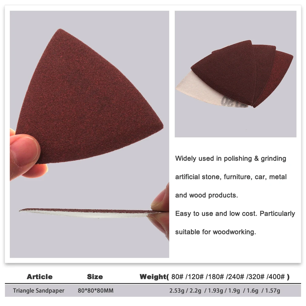 Papel de lija Triangular de 3-1/8 \