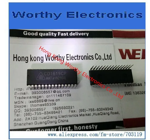 

Free shipping 10PCS/LOT CD1619CP CD1619C CD1619 DIP-30