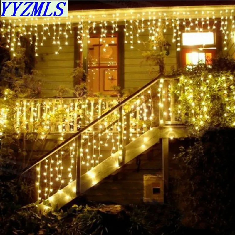 Hot 5m Droop 0.3-0.5m New year Led Christmas Lights Decoration 220V 110V EU US Plug Waterproof For Home Energy saving