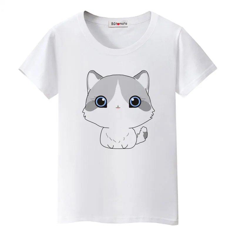 

BGtomato super cute cat tops original brand funny t-shirt women lovely cat summer tshirt good quality comfortable top tees