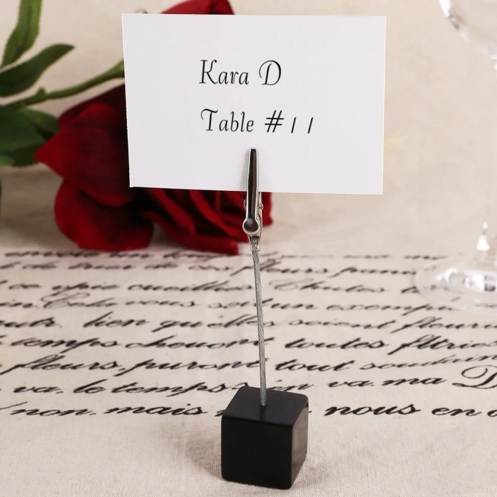 

10pcs Wedding Place Card Holder Picture Memo Note Photo Name Clip Resin Base