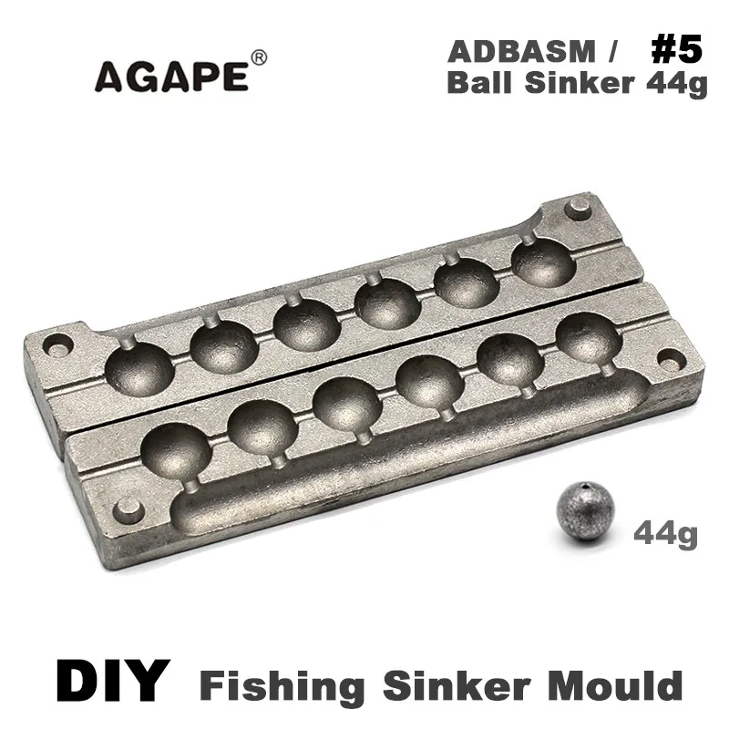 Agape DIY Carp Fishing Ball Sinker Mould ADBASM/#5 Ball Sinker 44g 6 Cavities Fishing Accessories Wedkarstwo Wyprzed Karpiowe