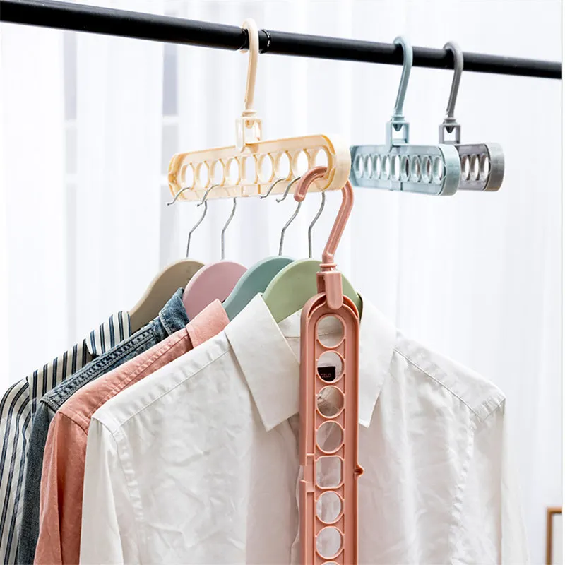 Originality Horizontal and vertical dual-use Non-slip storage 9 hole hangers Multi-function travel ties Tie racks fashion QW122