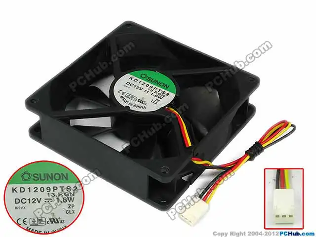 

SUNON KD1209PTS2 13.F.GN DC 12V 1.6W 3-Wire 92x92x25mm Server Cooling Fan