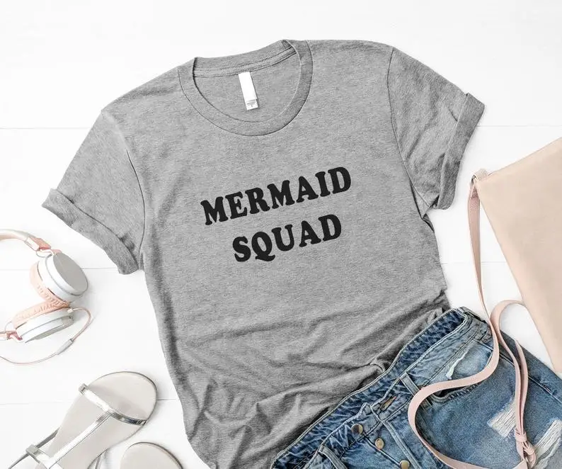 Skuggnas Neue Ankunft Meerjungfrau hemd Frühling Mode t-shirt Tumblr Graphic Tee Frauen T-shirt Lustige T-shirts Nettes Hemd Für Teen Geschenk