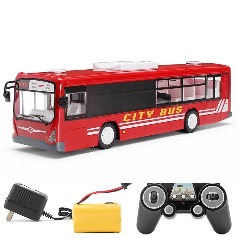 Bus télécommandé 2.4G pour enfants, voiture électrique avec porte ouverte, modèle de jouets RC, cadeaux d'anniversaire et de vacances