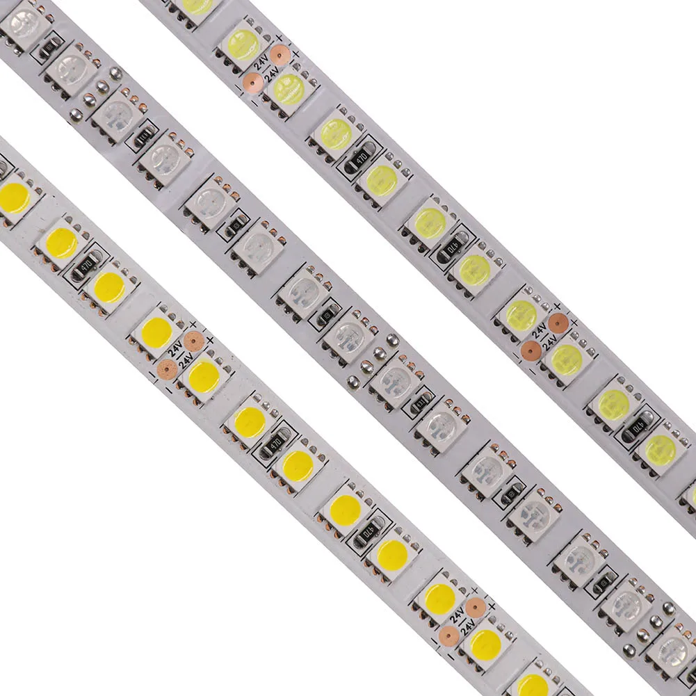 24V RGB LED Strip Light 5050 120LED/m Flexible LED Lights Strips 5m/lot High Brightness Warm White LED Tape Non Waterproof