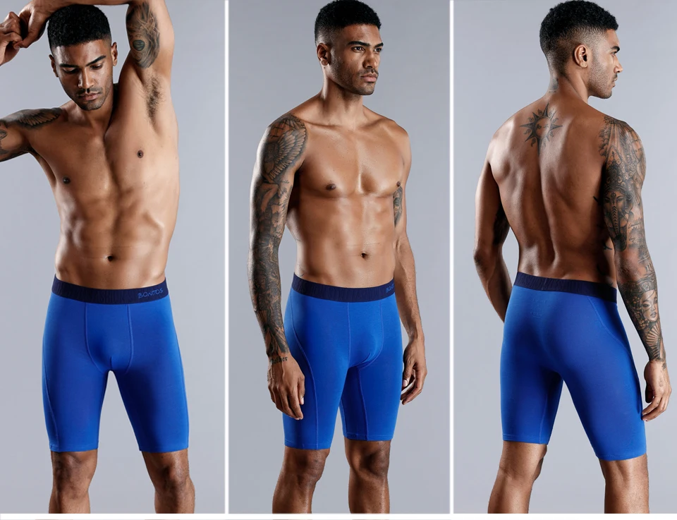 Lange Boxershorts für Herren, Herrenunterwäsche, Herrenhöschen, Boxershorts, hochwertige natürliche Baumwolle, sexy – Detail 6