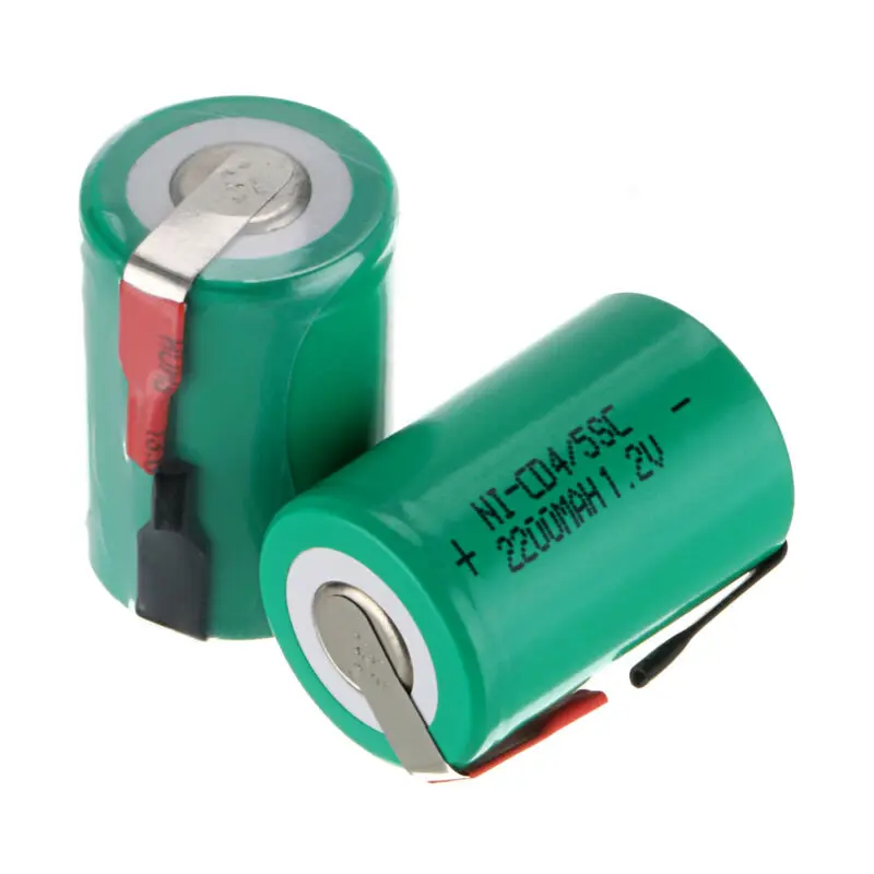 2PCS/4PCS 2200mAh 4/5 SC Ni-CD Battery Pack 1.2V Sub C Batteries With Tab for Power Tools Rechargeable Batteries Cell