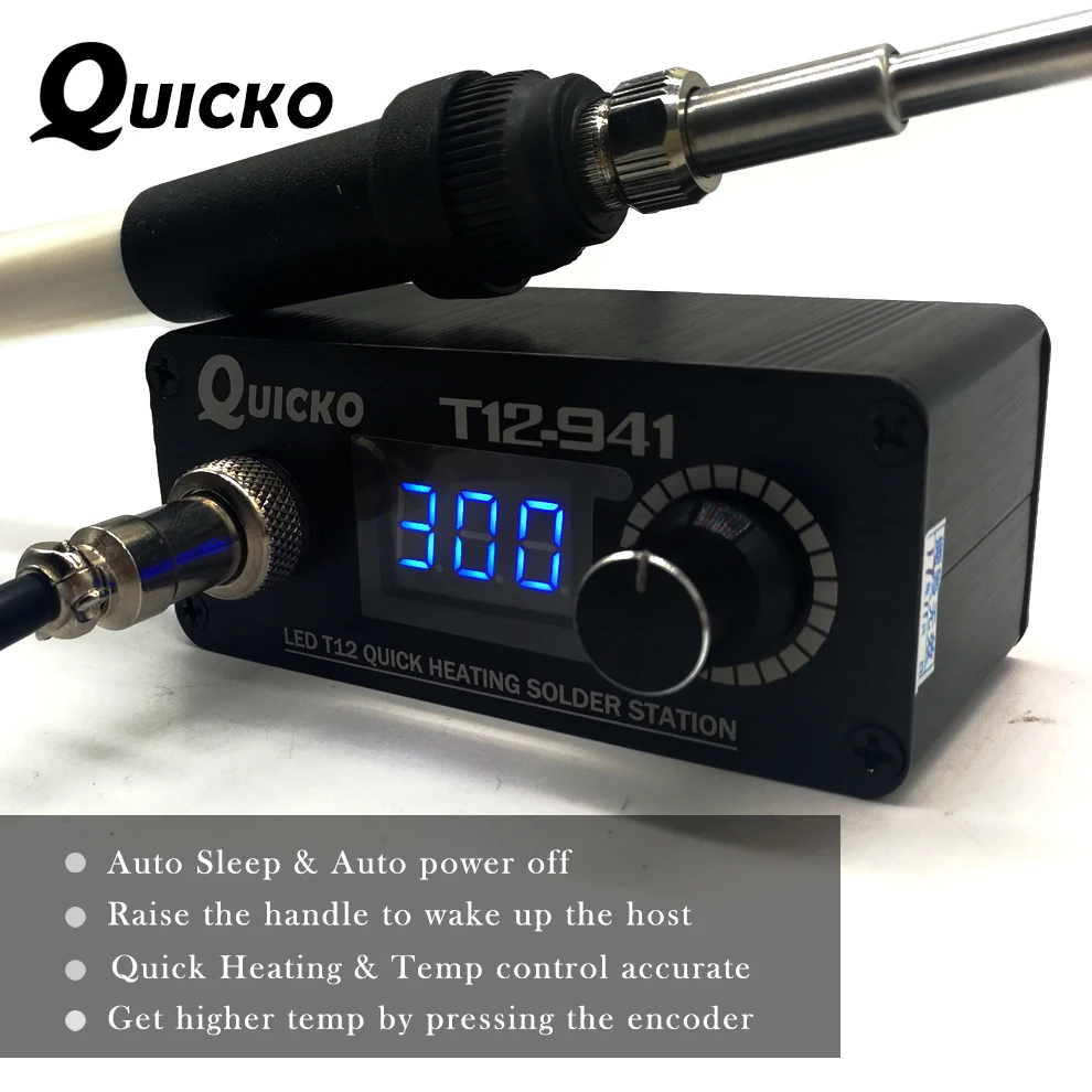 QUICKO MINI T12-941 LED soldering station electronic welding iron New DC Version Portable T12 Digital Iron no power adpater