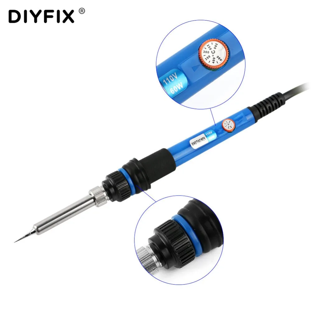 DIYFIX 60 w Saldatura Elettrica Ferro Temperatura Regolabile Saldatura Saldatura Stazione di Saldatura di Calore Matita con 5 pz Punte di Ferro di Saldatura