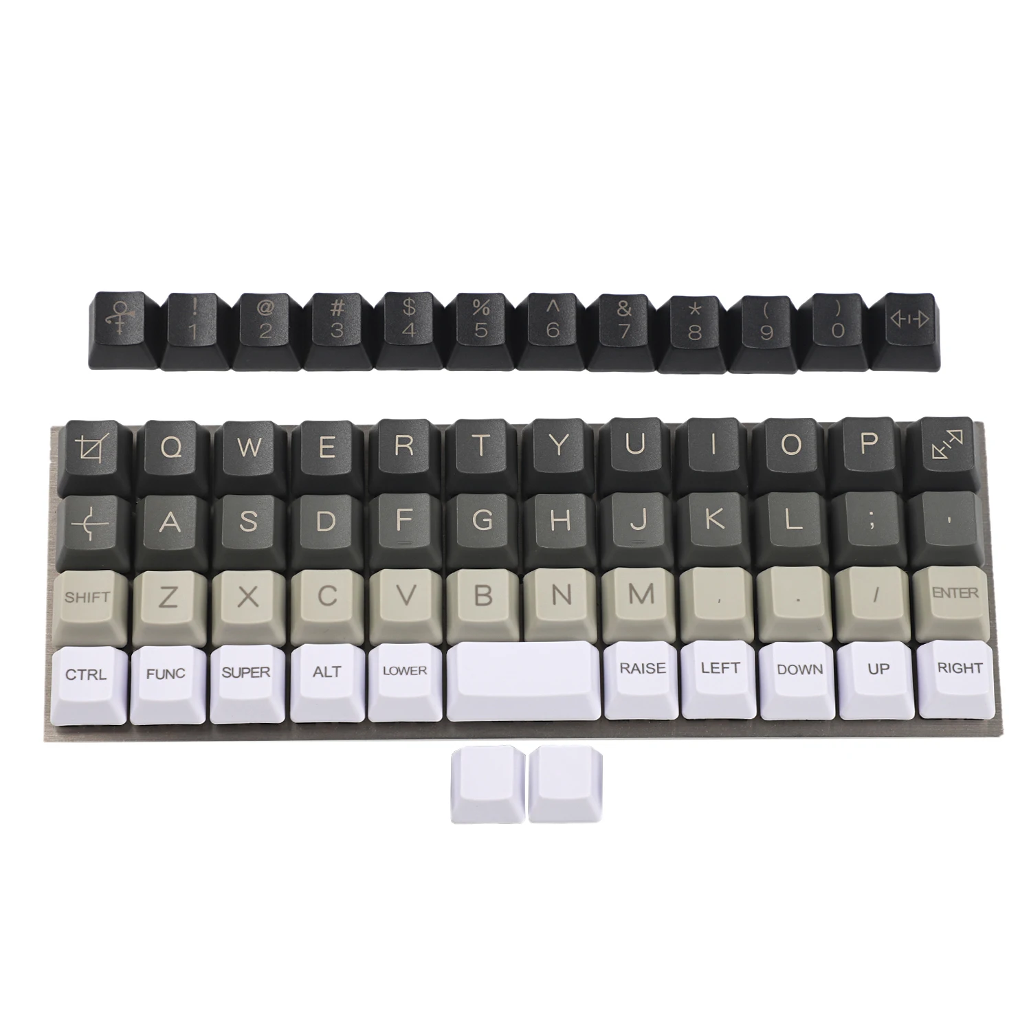 Ymdk planck ymd40 v2 niu40 preonic keysetカーボンレーザーエッチング40% トッププリントoemキーキャップ厚さ1.5mm pbt