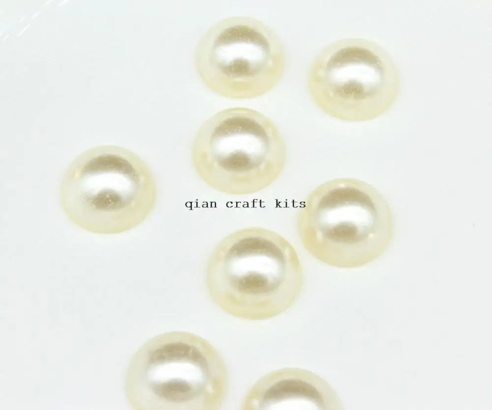 250pcs 20mm big ivory pearlized HaLF PEARLS Decoden Flatback Cabochons, ABS Pearl Rhinestone Cabochons, Cellphone Deco