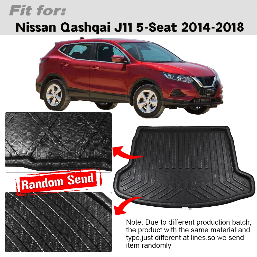 Buildreamen2 For Nissan Qashqai J11 5-Seat Car Tail Trunk Mat Boot Tray Liner Floor Cargo Mud Pad 2014 2015 2016 2017 2018 2019