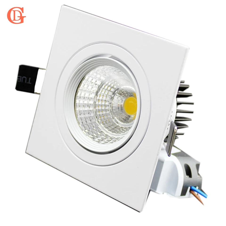 

GD 10pcs 5W 7W 10W LED Recessed Downlight Dimmable 12W 15W 20W 24W Spot LED COB Square Downlights AC85-265V 110V LED Spot Light