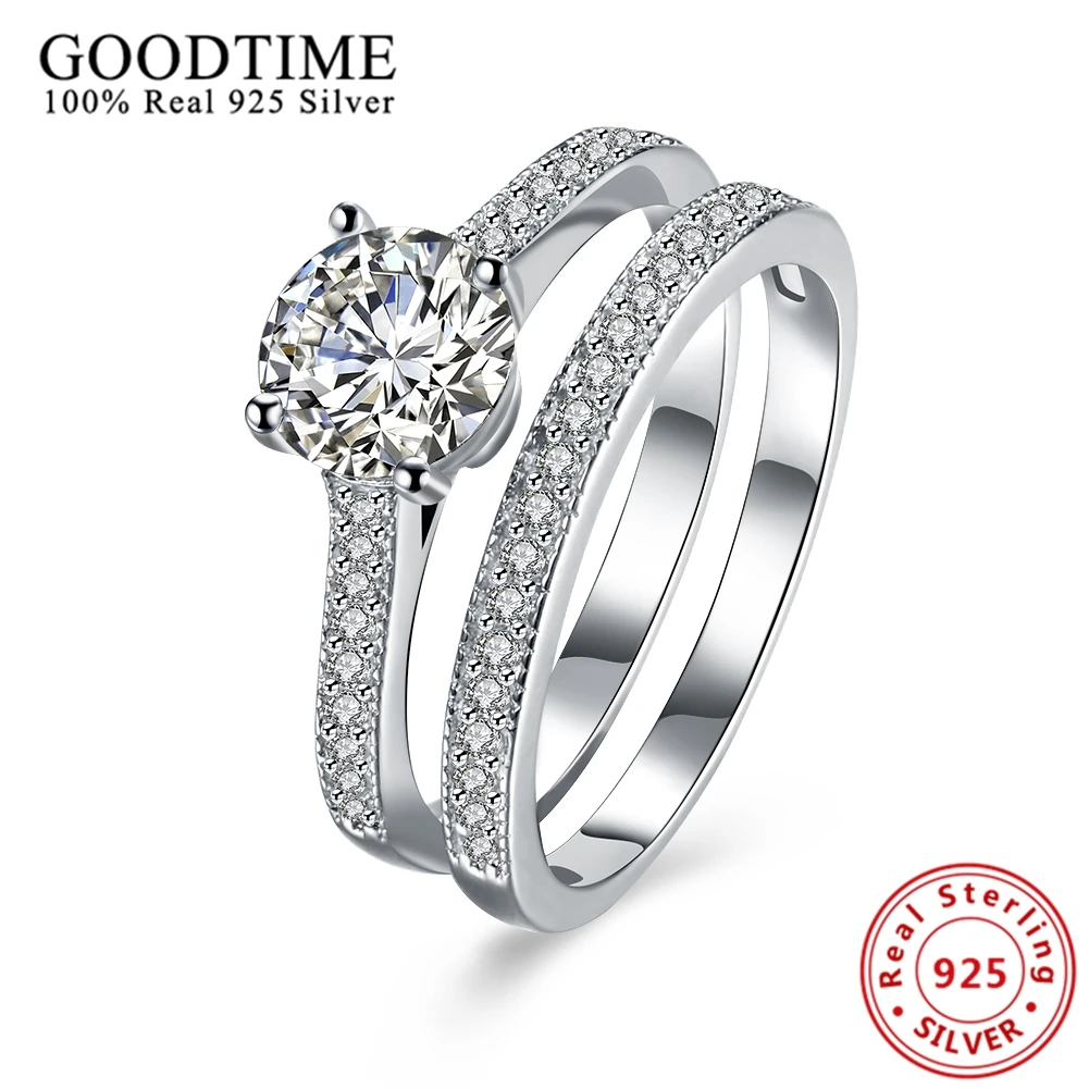 

Женский Свадебный комплект из кольца и серёг, из серебра 100% пробы