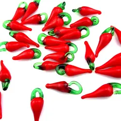 GLOWCAT 4pcs 21879 Natural Glass Charms Pendant Hot Pepper Charms For Earrings Necklace DIY Jewelry Making Supplies