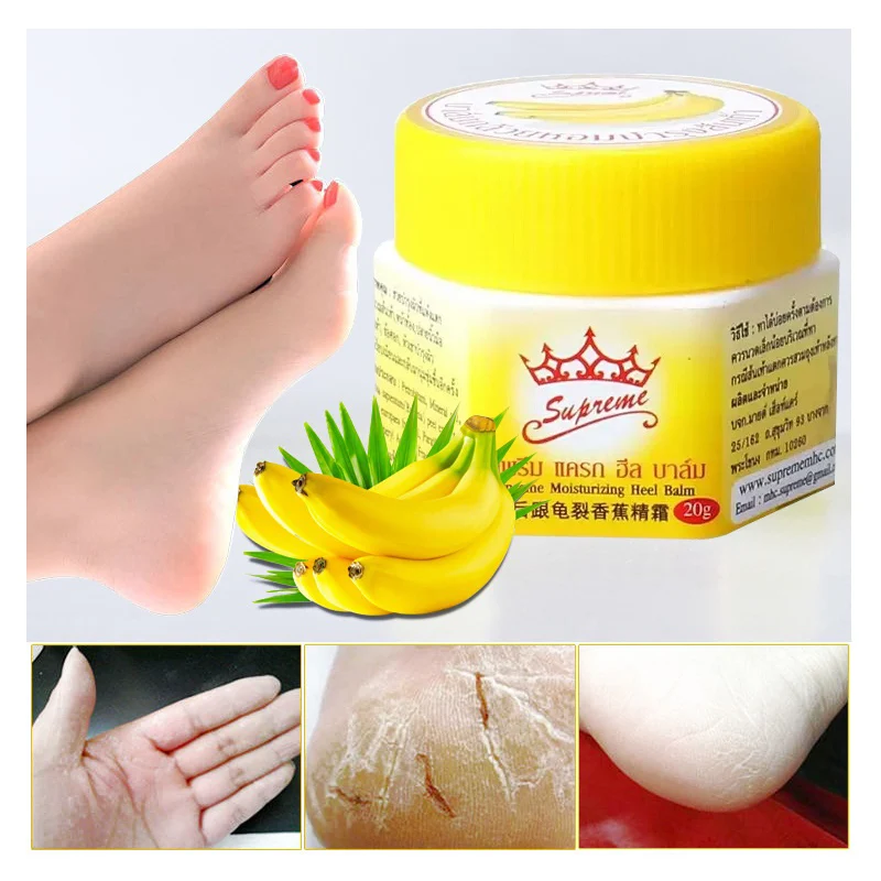 

5Pcs Natural Banana Oil Anti-Drying Crack Foot Cream Heel Cracked Repair Cream Removal Dead Skin Hand Feet Care 20g TSLM2